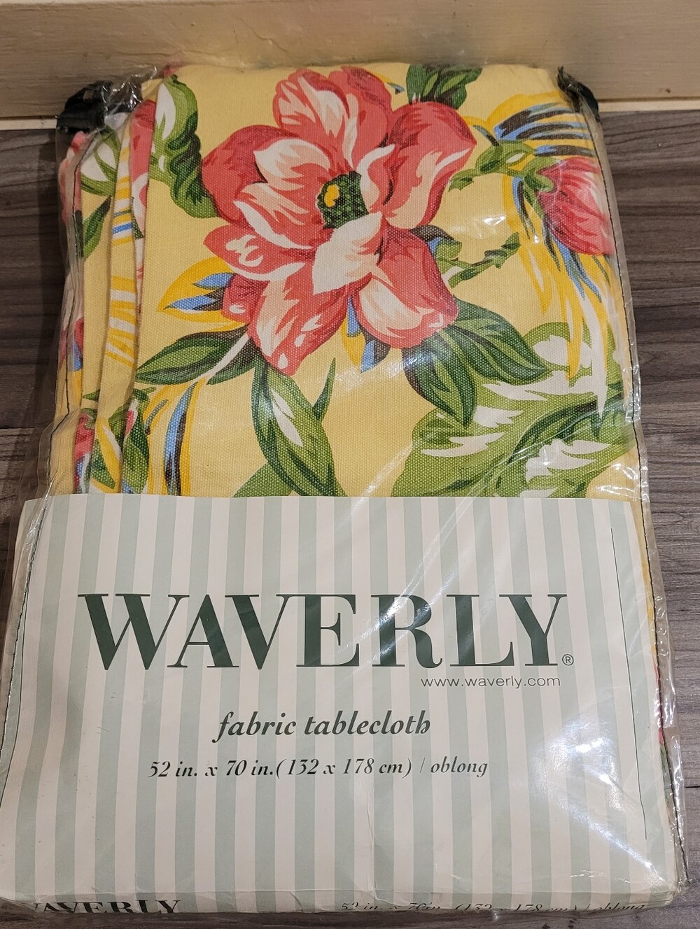 Waverly Oblong Floral Fabric Tablecloth 52x70" Country Cottage Core Cotton New